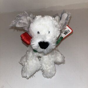 Gund Plush Demarco Chatter Stuffed White Dog With Rose Sound Works 6" See Video